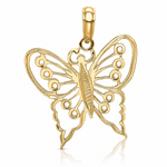 14K Cut-Out Butterfly Charm - Lifestyle View