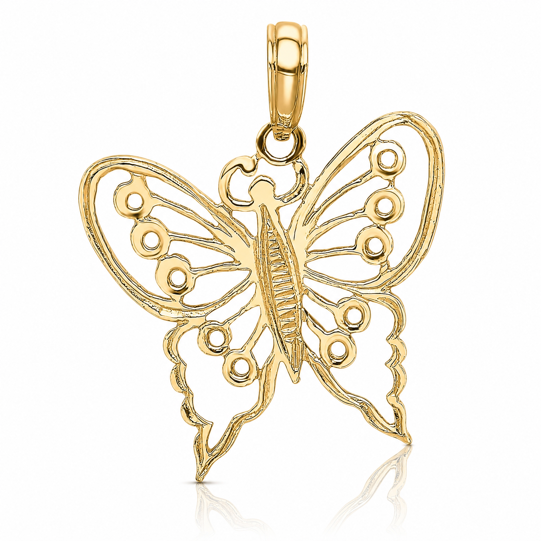 14K Cut-Out Butterfly Charm - Lifestyle View