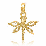 14K 2-D Mini Dragonfly w/Cut-out Wings Charm - Lifestyle View