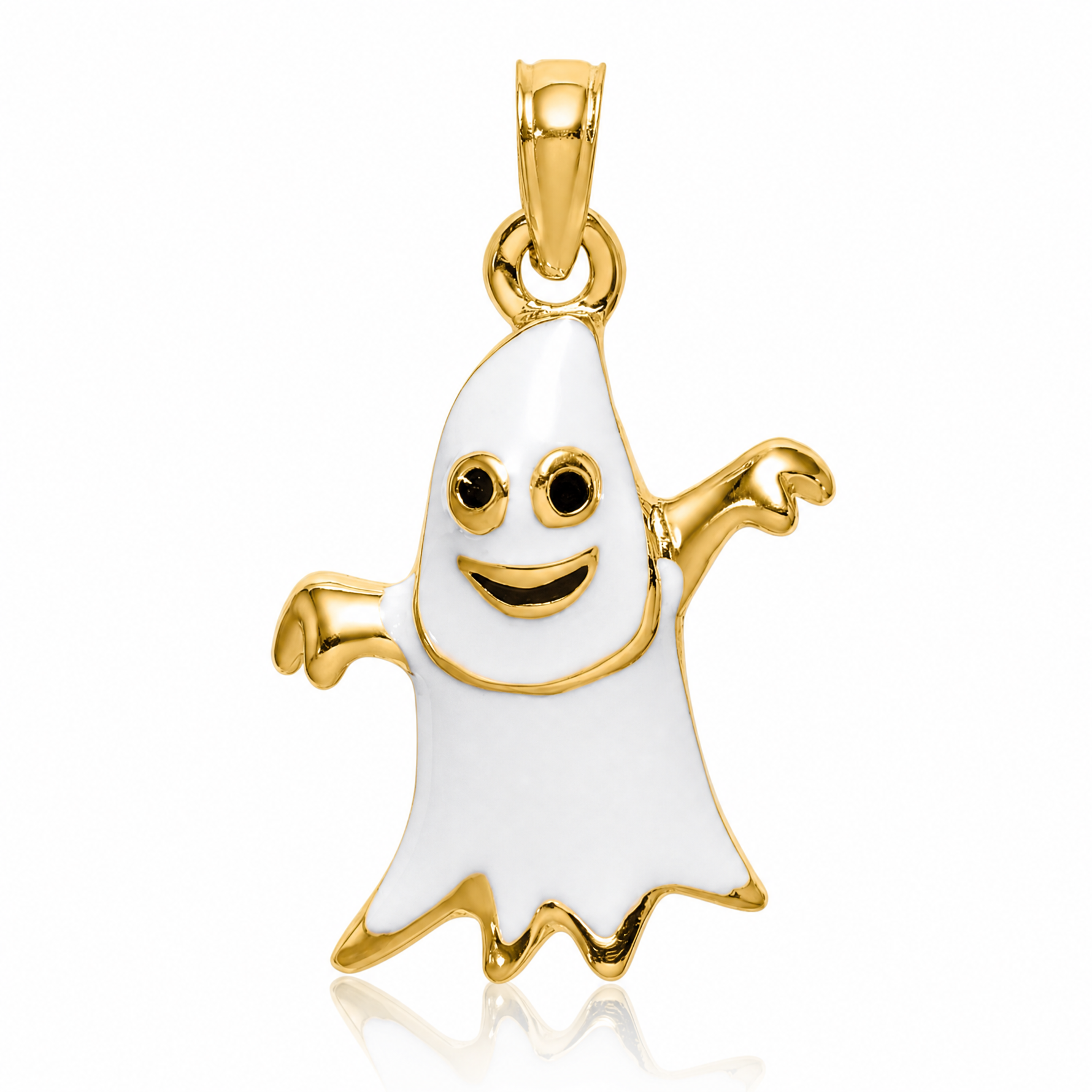 14K 3-D Enameled Ghost Charm - Lifestyle View