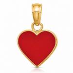 14K Polished Enameled Heart Pendant - Lifestyle View