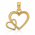 14K Flat Two Hearts Intertwined Charm - Lifestyle View