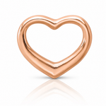 14K Rose Polished Heart Chain Slide - Lifestyle View