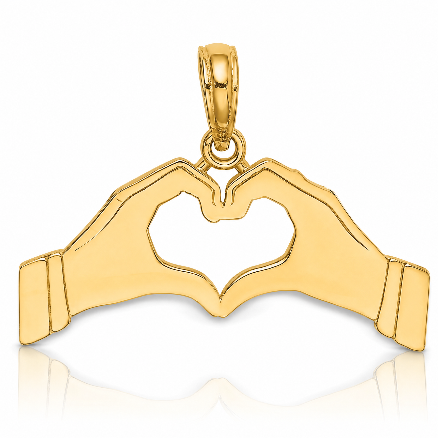 14K Hands Forming a Heart Charm - Lifestyle View