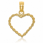 14k 3D Rope Heart Pendant - Lifestyle View