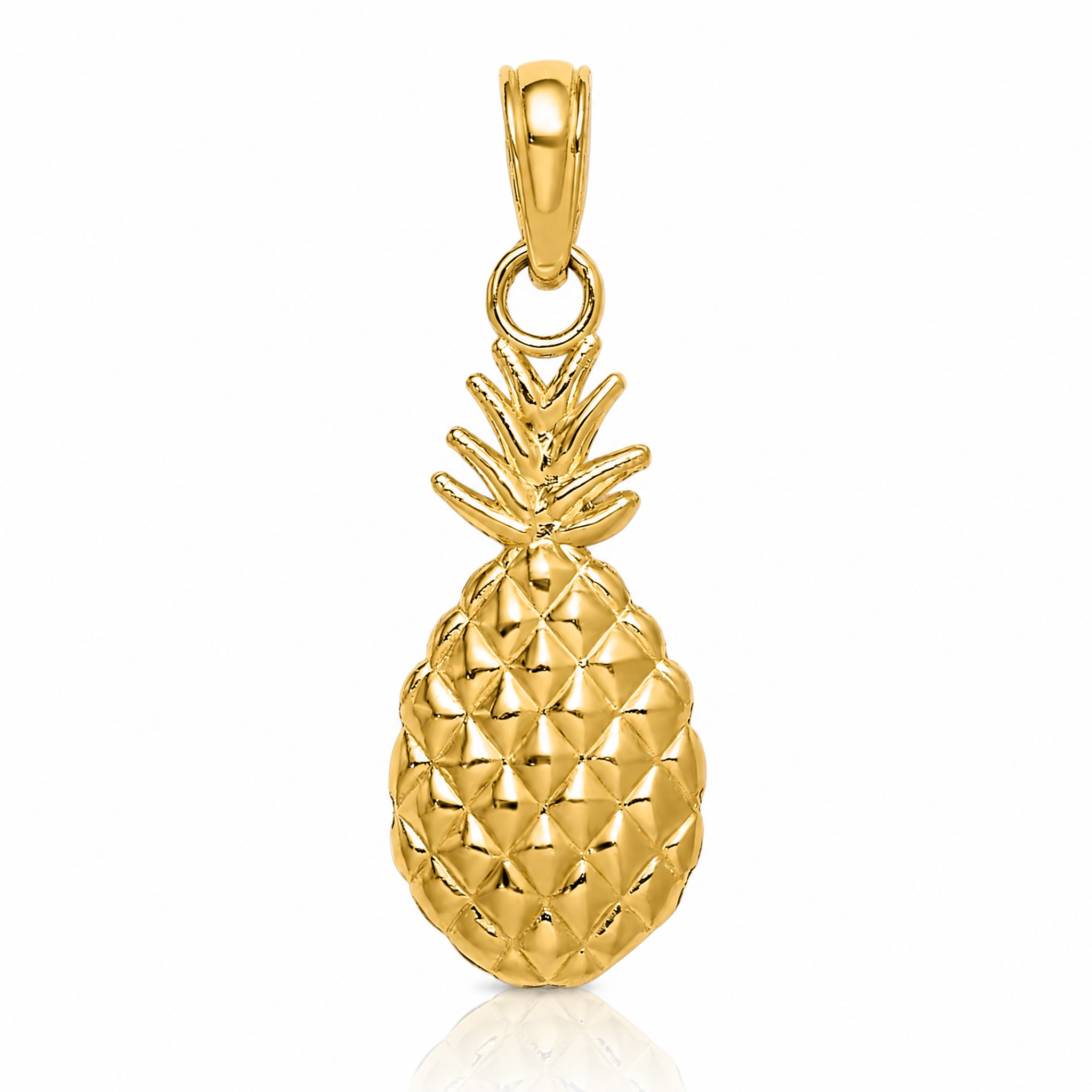 14K Textured Pineapple Charm - Lifestyle View