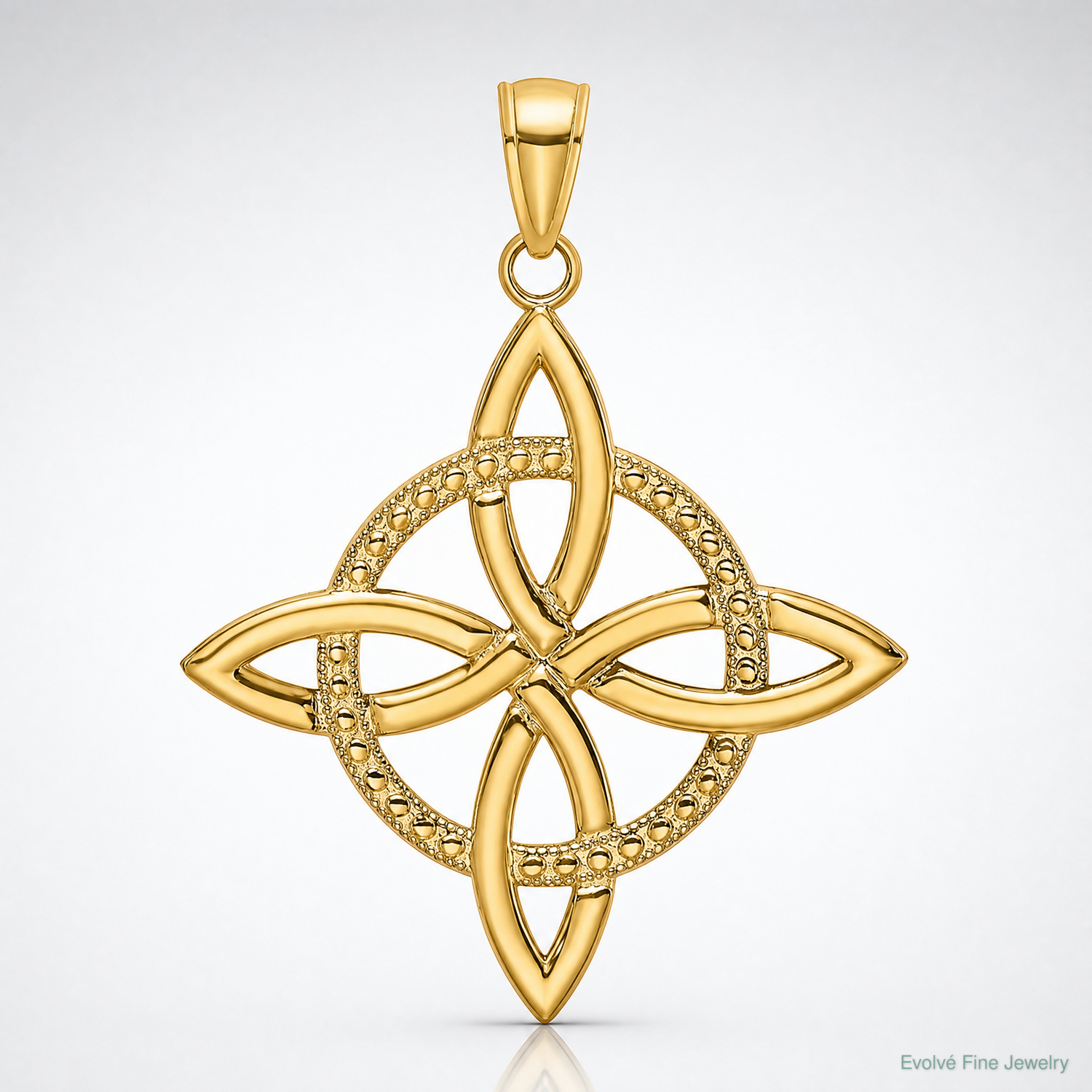 14k Large Celtic Eternity Knot Charm - Lifestyle View