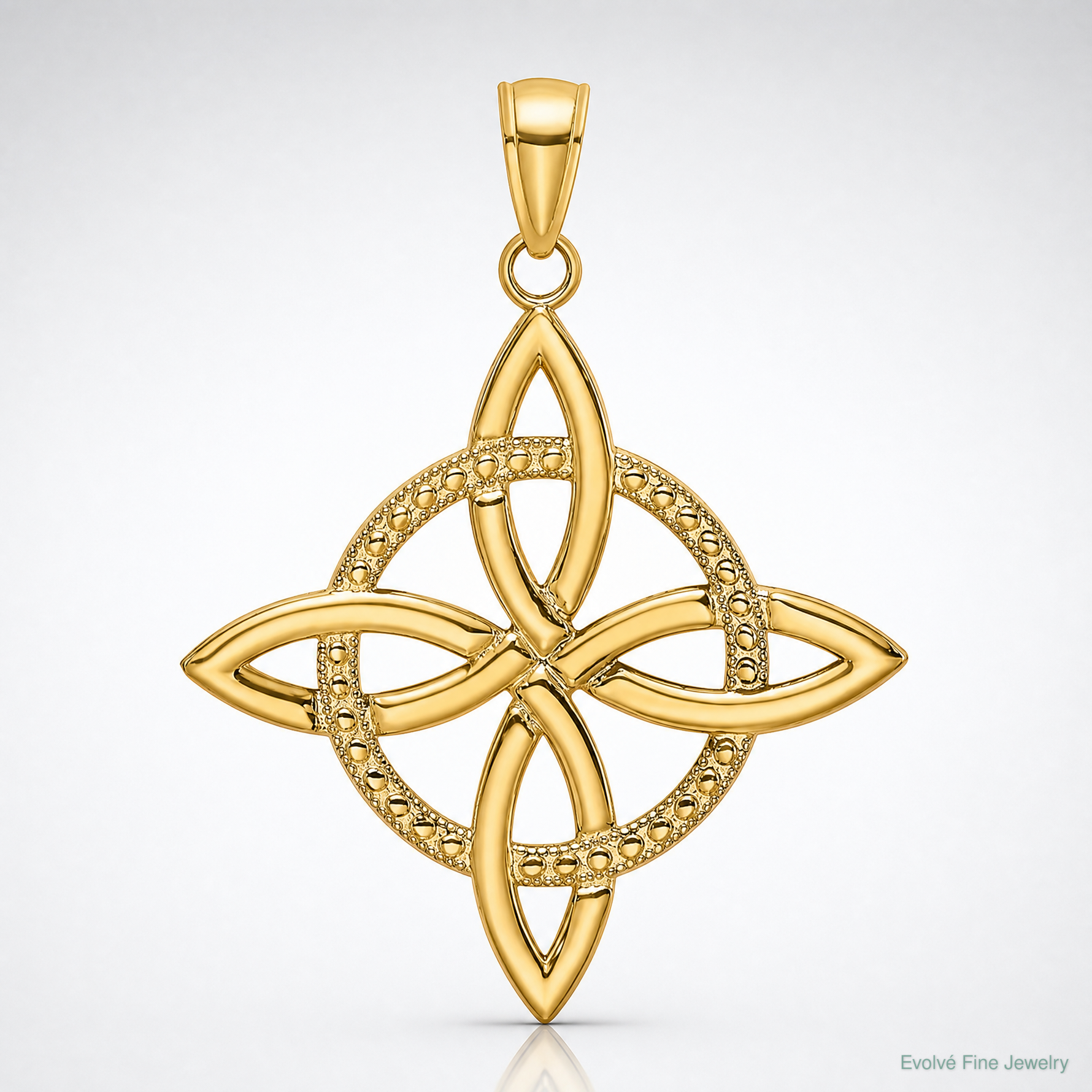 14k Large Celtic Eternity Knot Charm - Lifestyle View