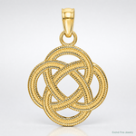 14K Small Celtic Eternity Knot Circle Charm - Lifestyle View