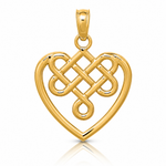14K Small Celtic Knot Heart Charm - Lifestyle View