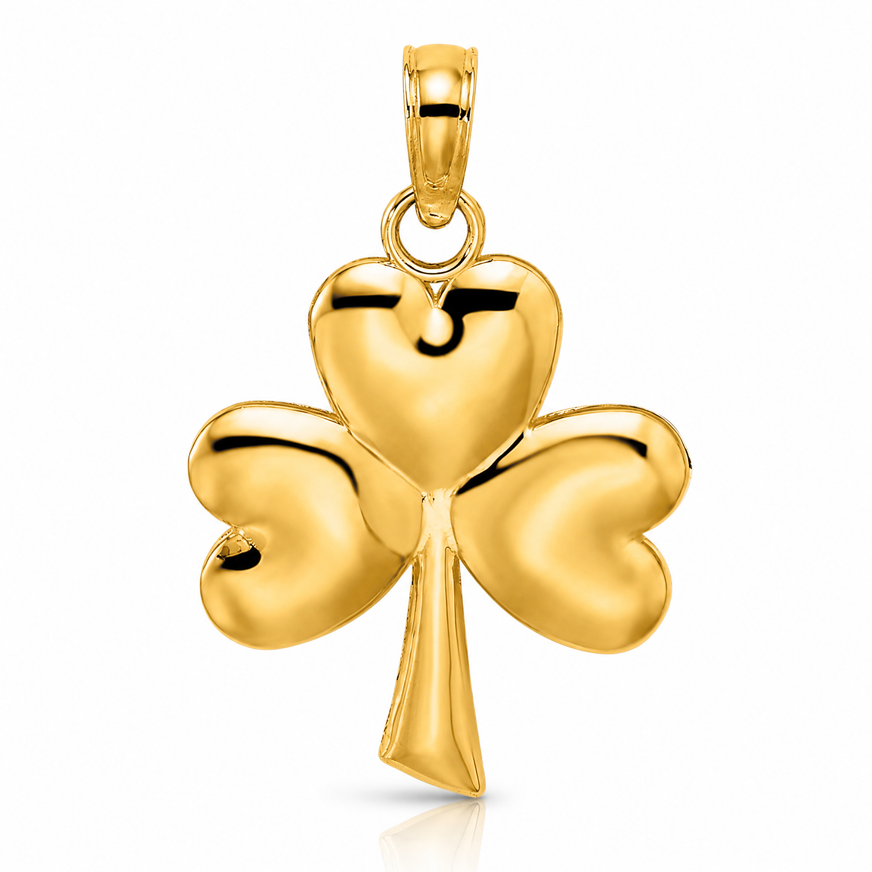14K 3-Leaf Clover Charm - Lifestyle View
