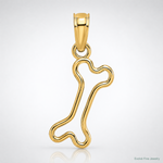 14K Cut-Out Polished Mini Dog Bone Charm - Lifestyle View