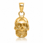 14K 3-D Polished Skull Pendant - Lifestyle View