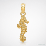 14K 3-D Mini Seahorse Charm - Lifestyle View