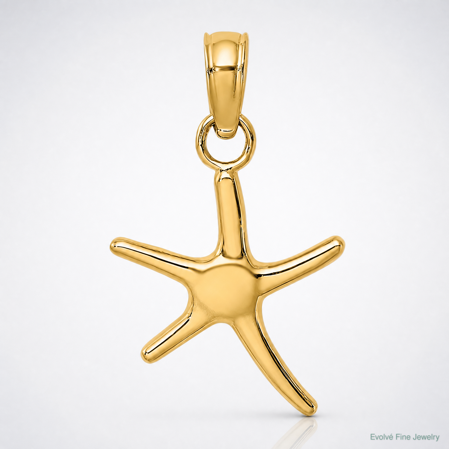 14K Polished Mini Dancing Starfish Charm - Lifestyle View