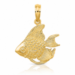 14K Textured Fish Charm - Lifestyle View