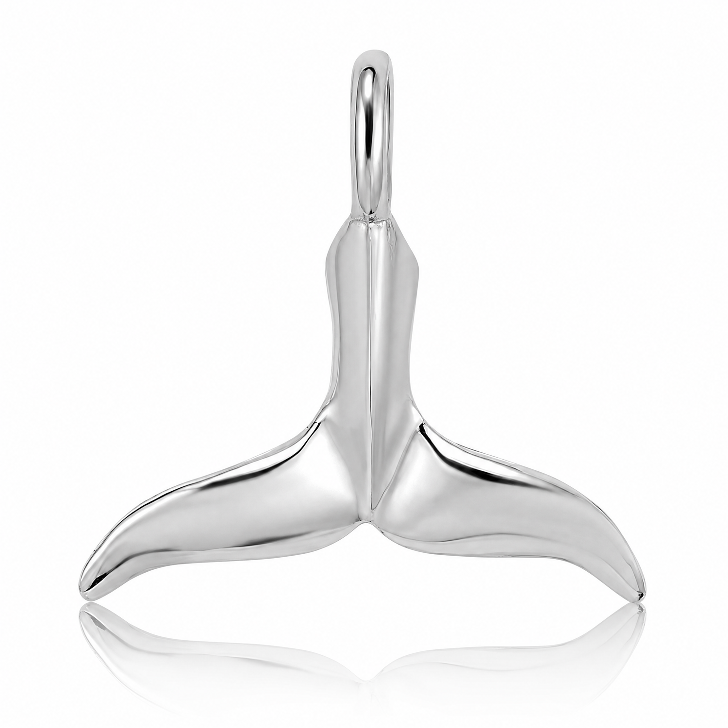 14K White Gold 3-D Polished Whale Tail Chain Slide - Lifestyle View