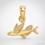14K Mini Flying Fish Charm - Lifestyle View