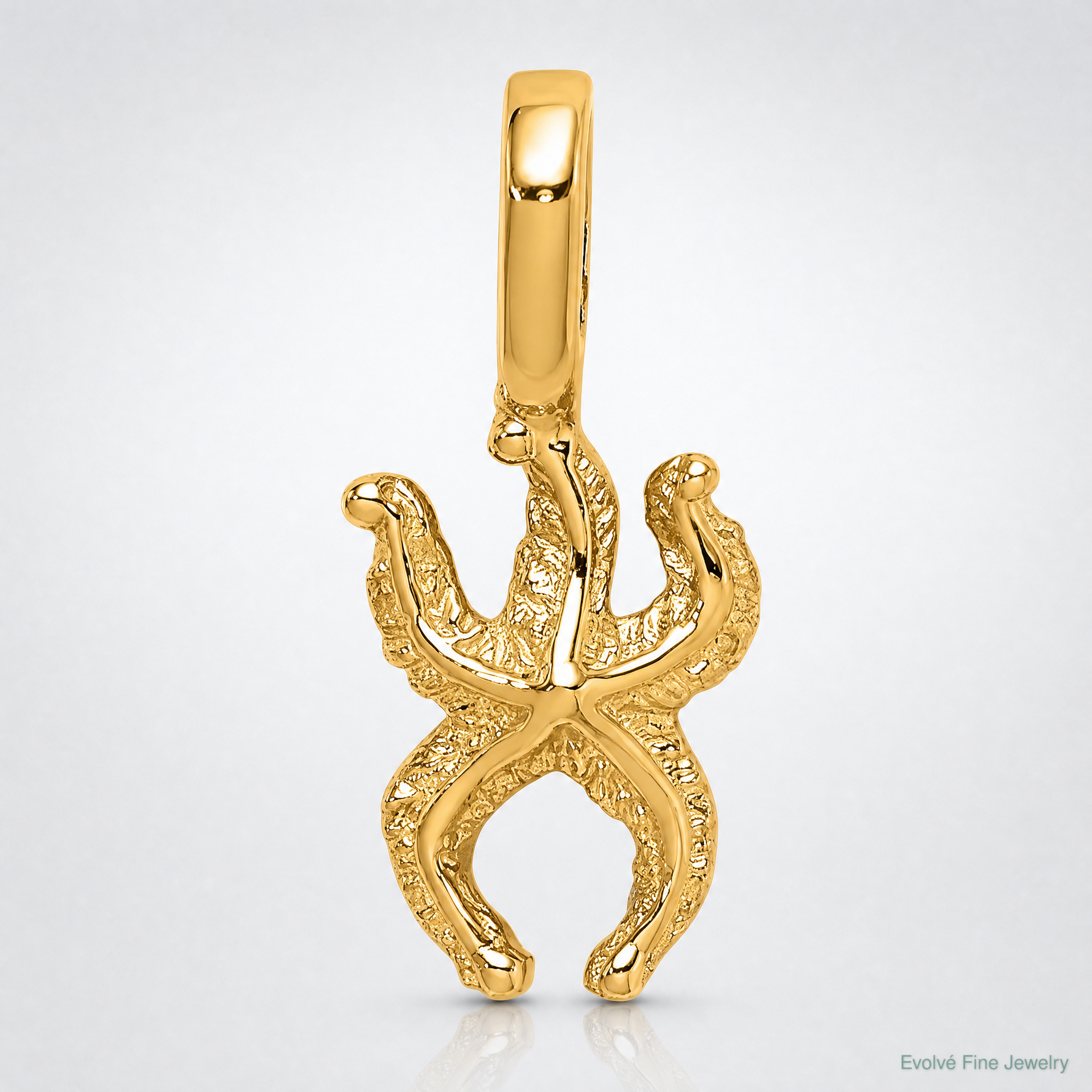 14K Mini Starfish with Fixed Bail Charm - Lifestyle View