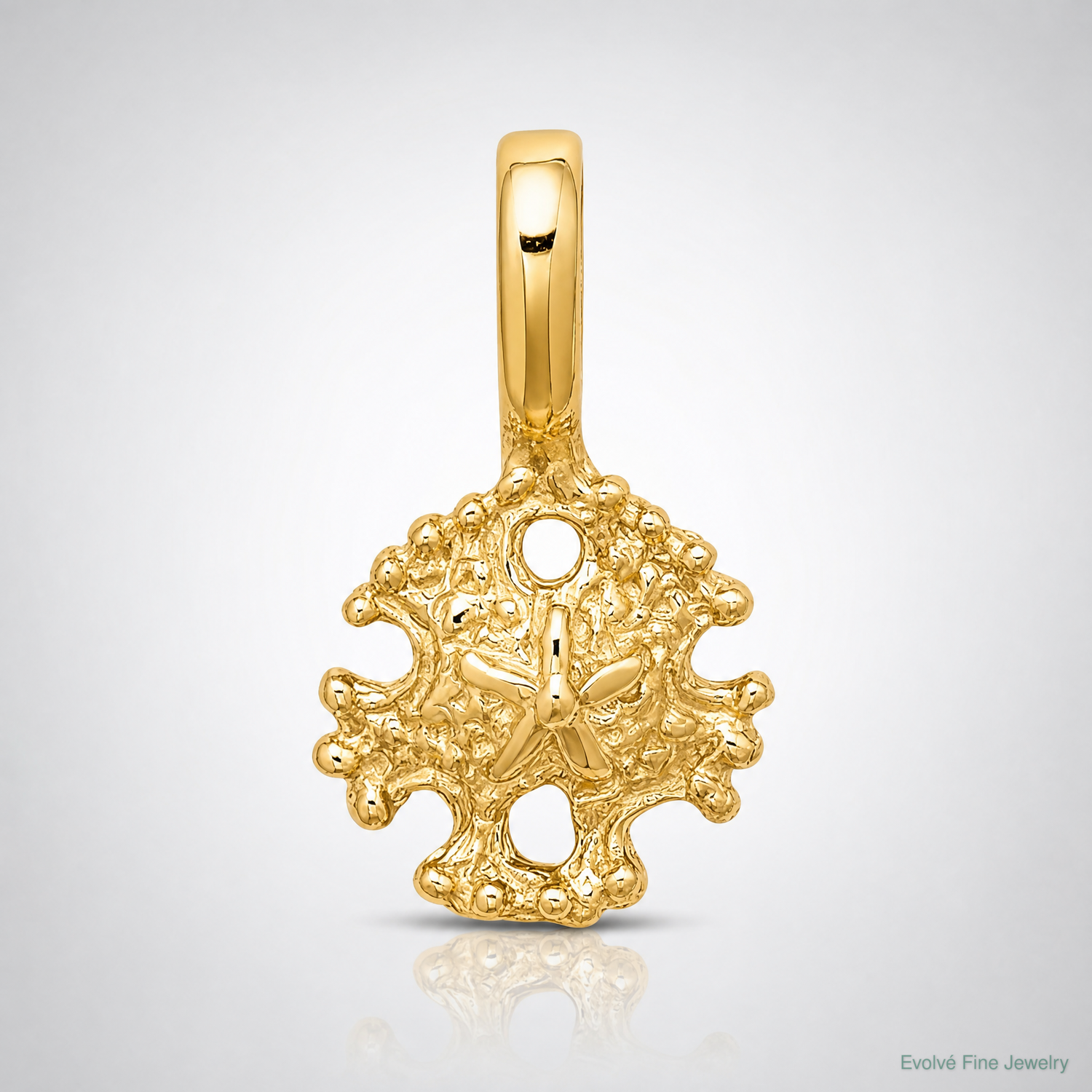 14K Mini Sand Dollar with Fixed Bail Charm - Lifestyle View