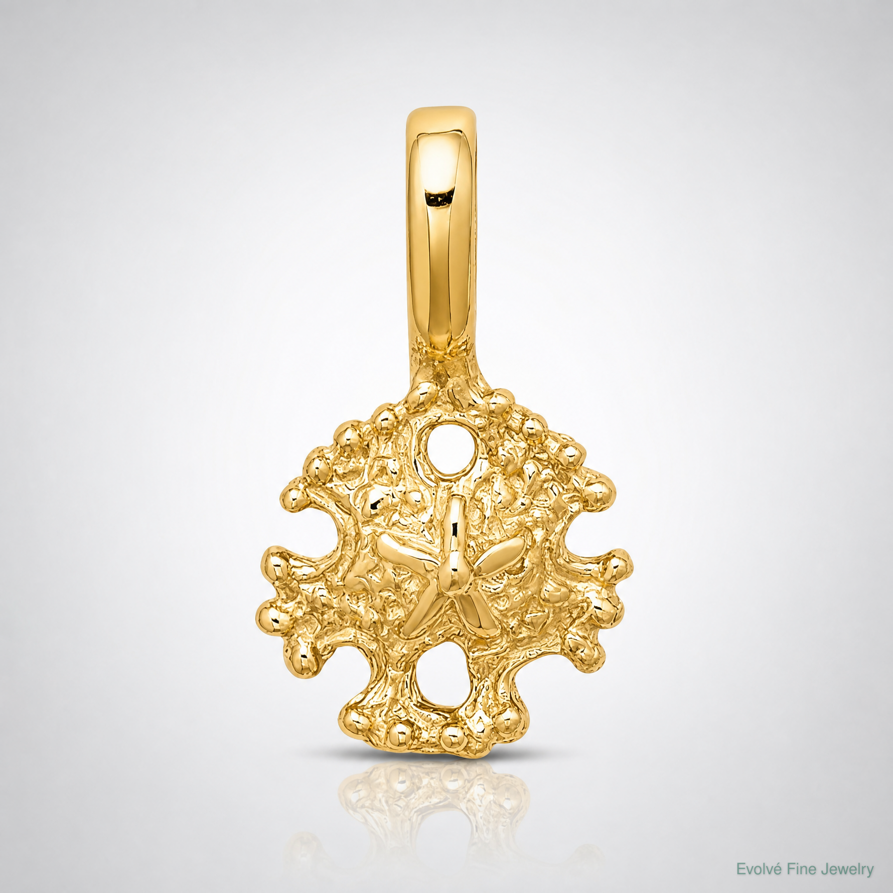 14K Mini Sand Dollar with Fixed Bail Charm - Lifestyle View