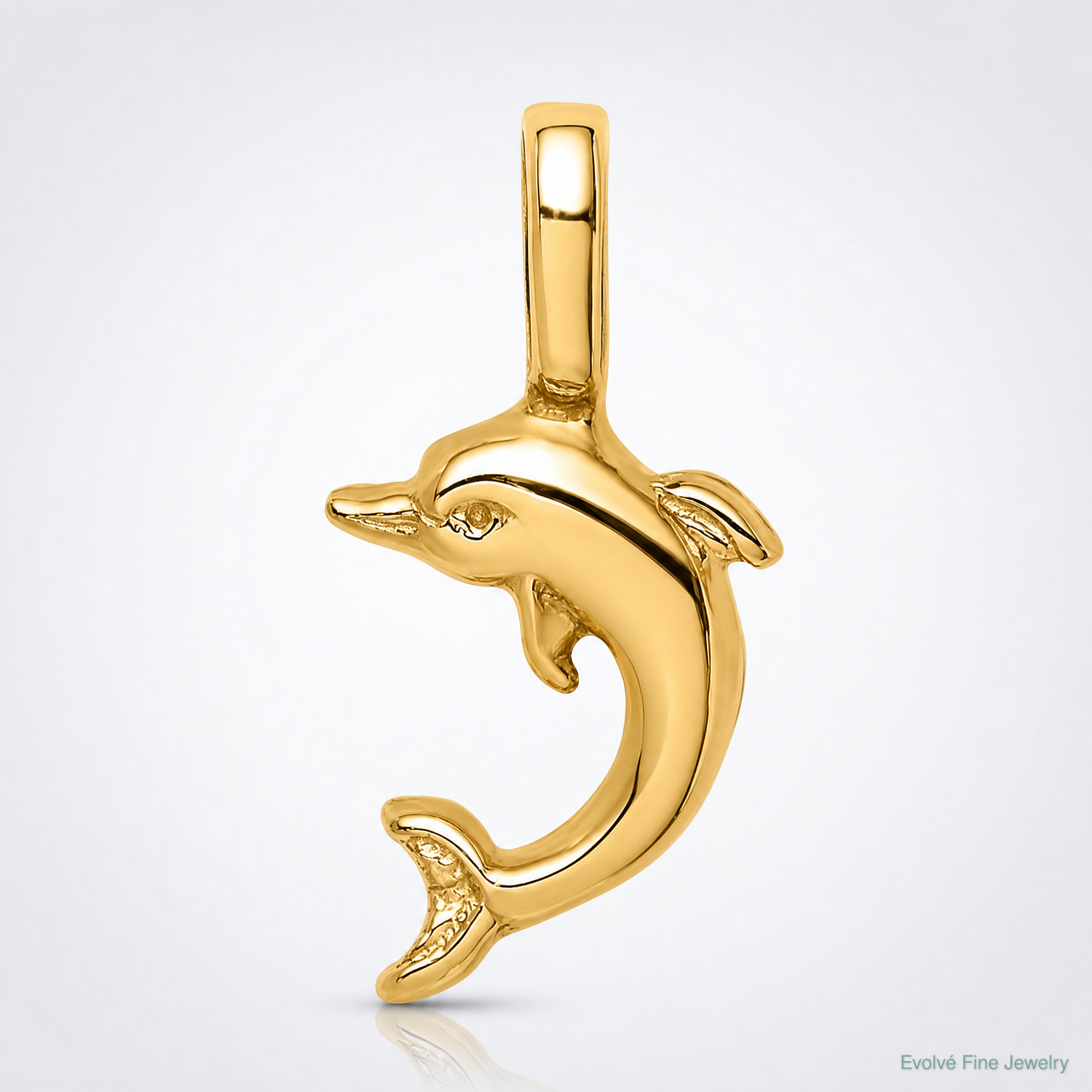 14K Mini Jumping Dolphin with Fixed Bail Charm - Lifestyle View
