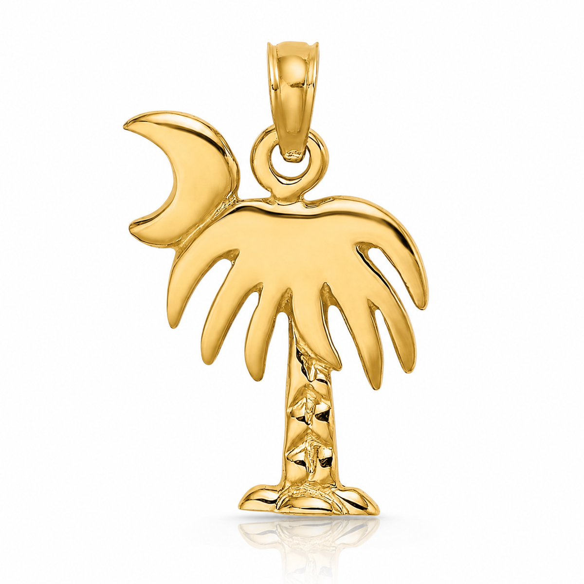 14K Polished Charleston Palm Tree Charm - Lifestyle View