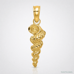 14K 3-D Mini Common Wentletrap Shell Charm - Lifestyle View