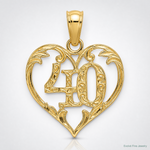 14K 40 In Heart Charm - Lifestyle View