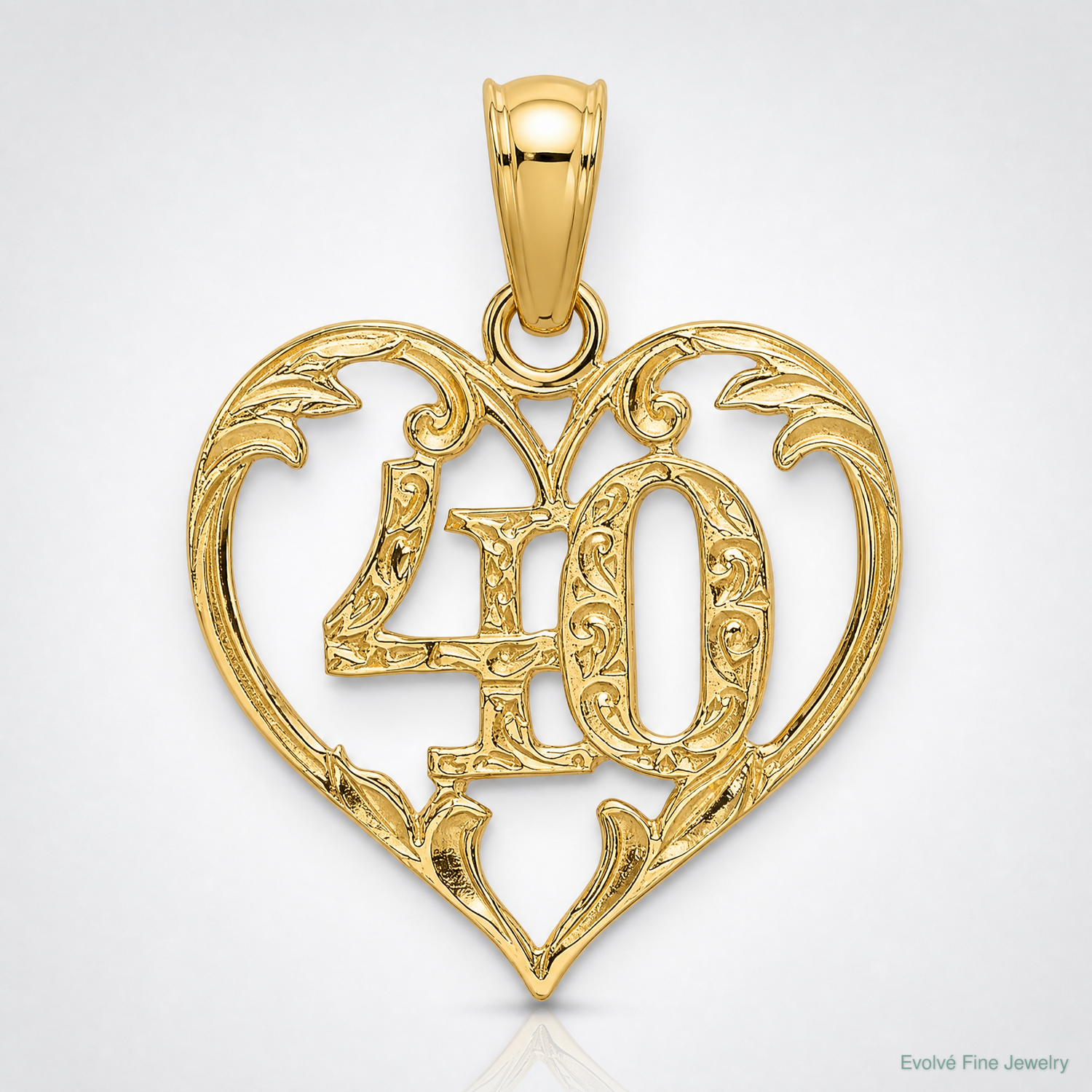 14K 40 In Heart Charm - Lifestyle View