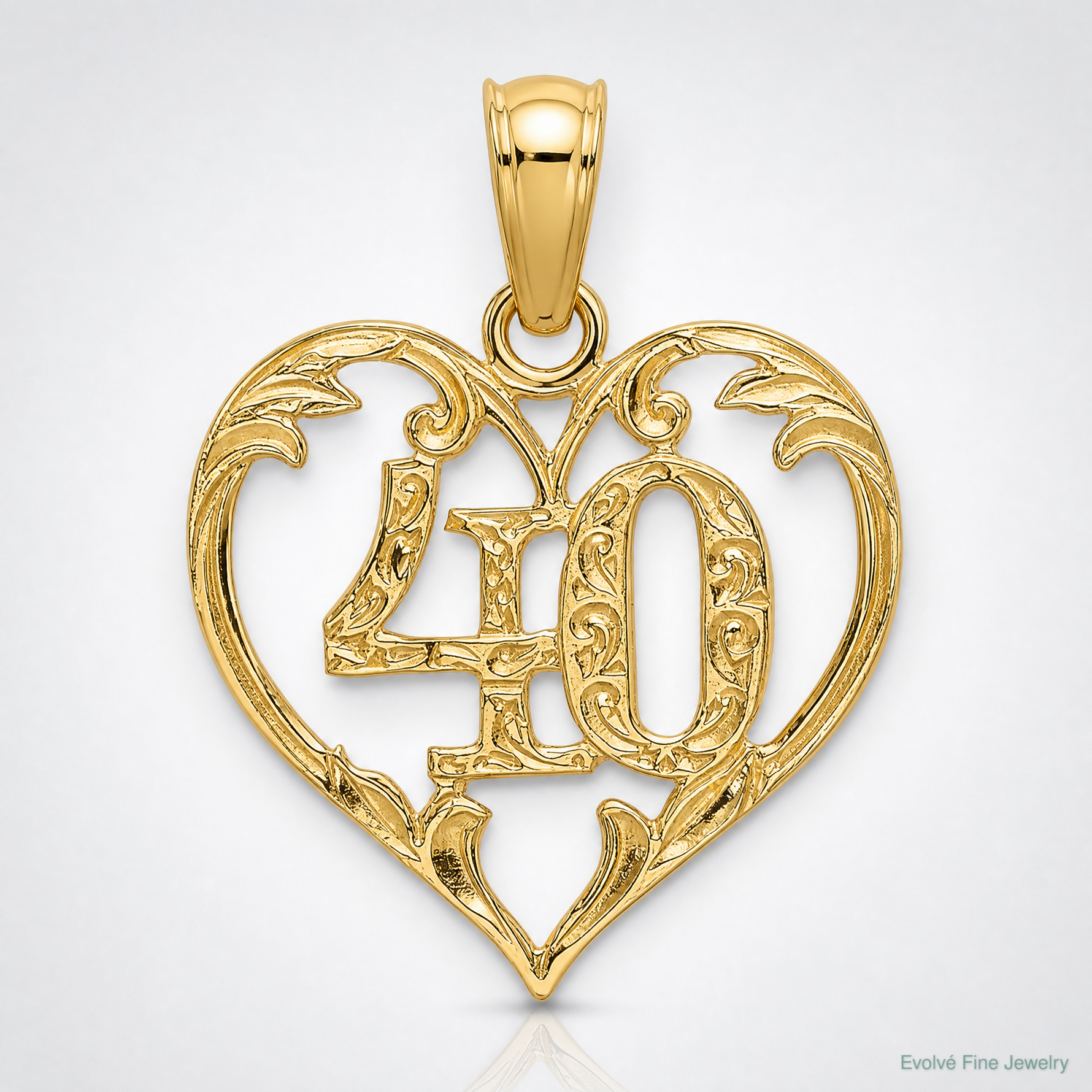 14K 40 In Heart Charm - Lifestyle View
