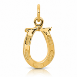 14k Solid Polished Horseshoe Charm - Lifestyle View