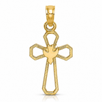 14K Cut-Out Cross w/ Dove Charm - Lifestyle View