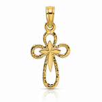 14K Cut-Out Cross w/ Small Interior Cross Charm - Lifestyle View