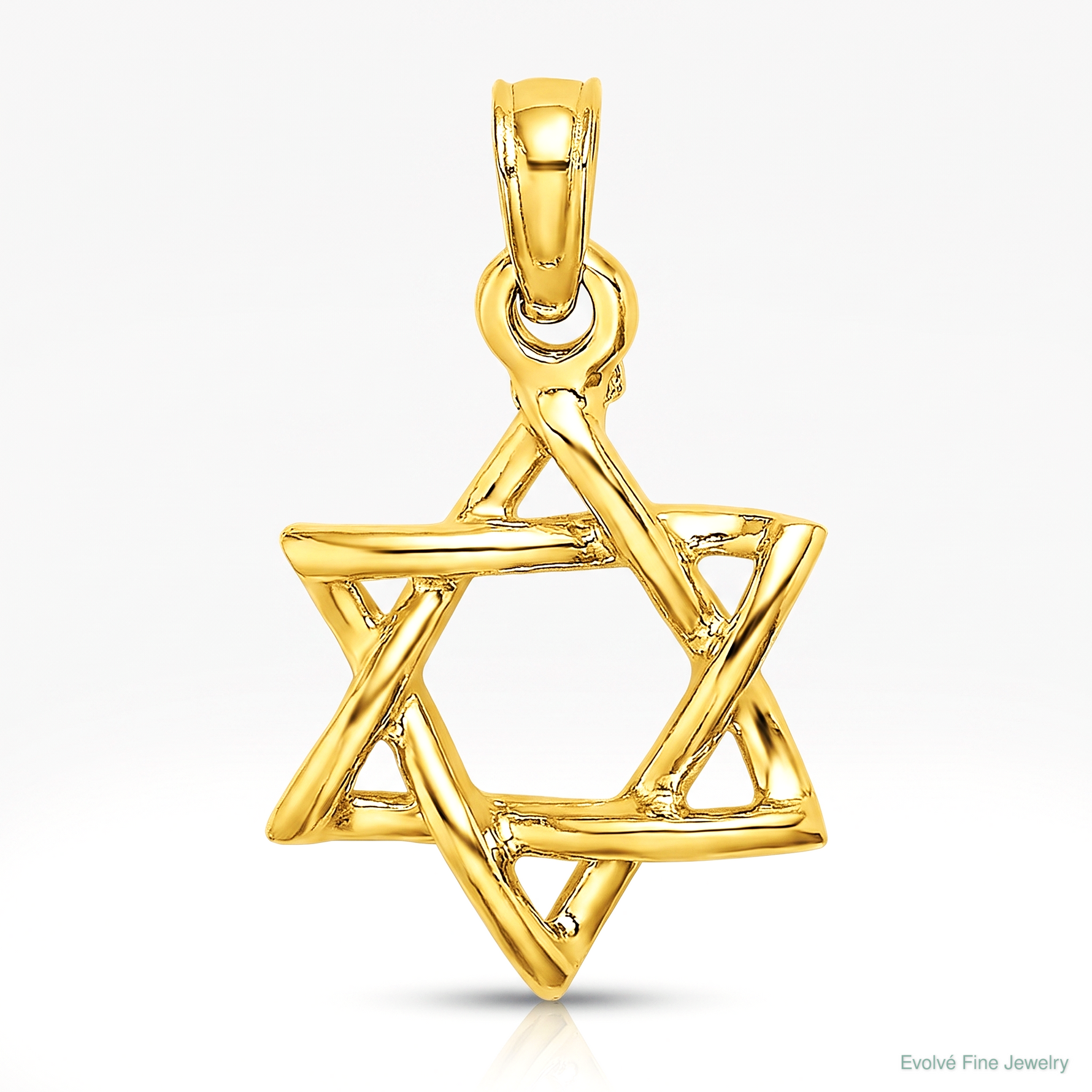 14K Polished Star Of David Charm - Lifestyle View