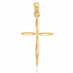 14K D/C with Tapered Ends Cross Charm - Lifestyle View
