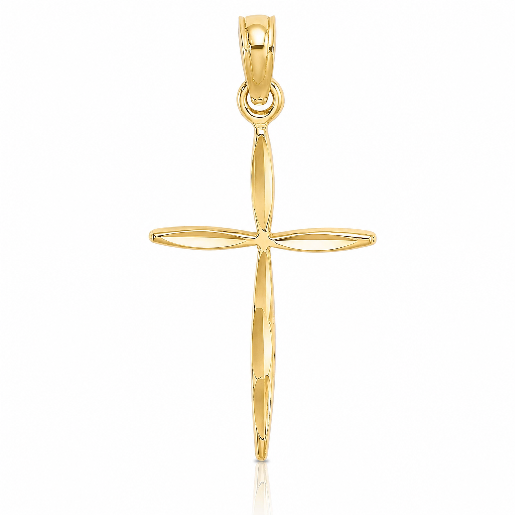 14K D/C with Tapered Ends Cross Charm - Lifestyle View
