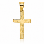 14K Polished and Engraved Cross W/ Heart Center Charm - Lifestyle View