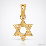 14K Mini Star Of David w/ Engraved Swirl Charm - Lifestyle View