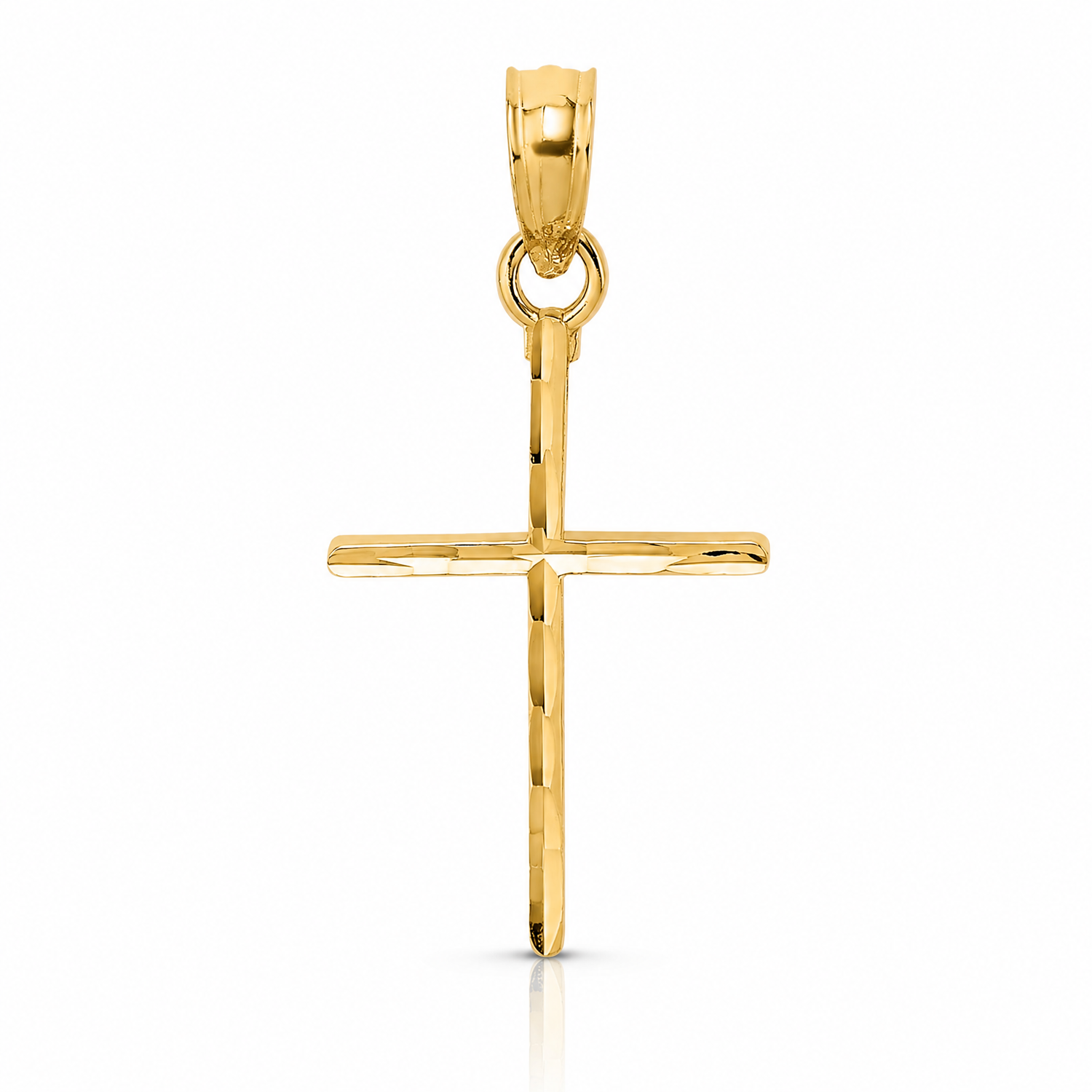14K D/C and Polished Cross Charm - Lifestyle View