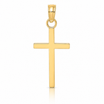 14K Polished Small Cross Charm - Lifestyle View