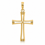 14K Polished and Cut-Out Cross - Lifestyle View