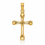 14K Polished Beveled Cut-out Cross Pendant - Lifestyle View