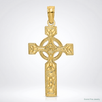 14K Engraved Celtic Cross w/ Eternity Circle Charm - Lifestyle View