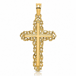 14K Cross w/ Filigree Lace Trim Charm - Lifestyle View