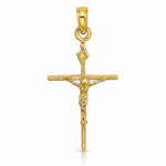 14K INRI Crucifix Charm - Lifestyle View