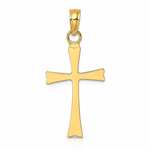 14K Polished Cross Charm - Lifestyle View