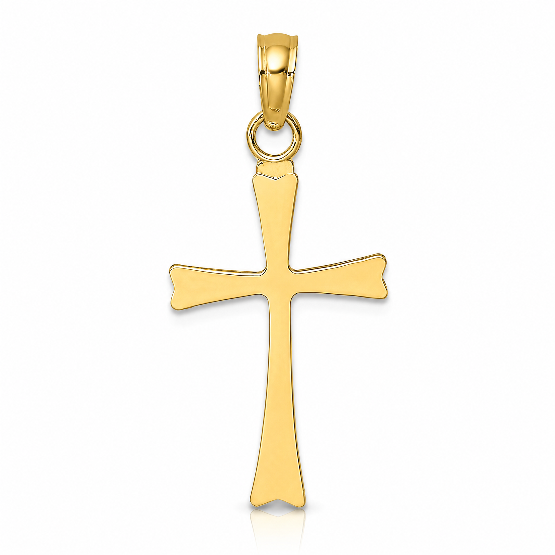 14K Polished Cross Charm - Lifestyle View
