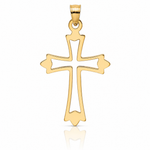 14K Polished and Cut-Out Cross Charm - Lifestyle View