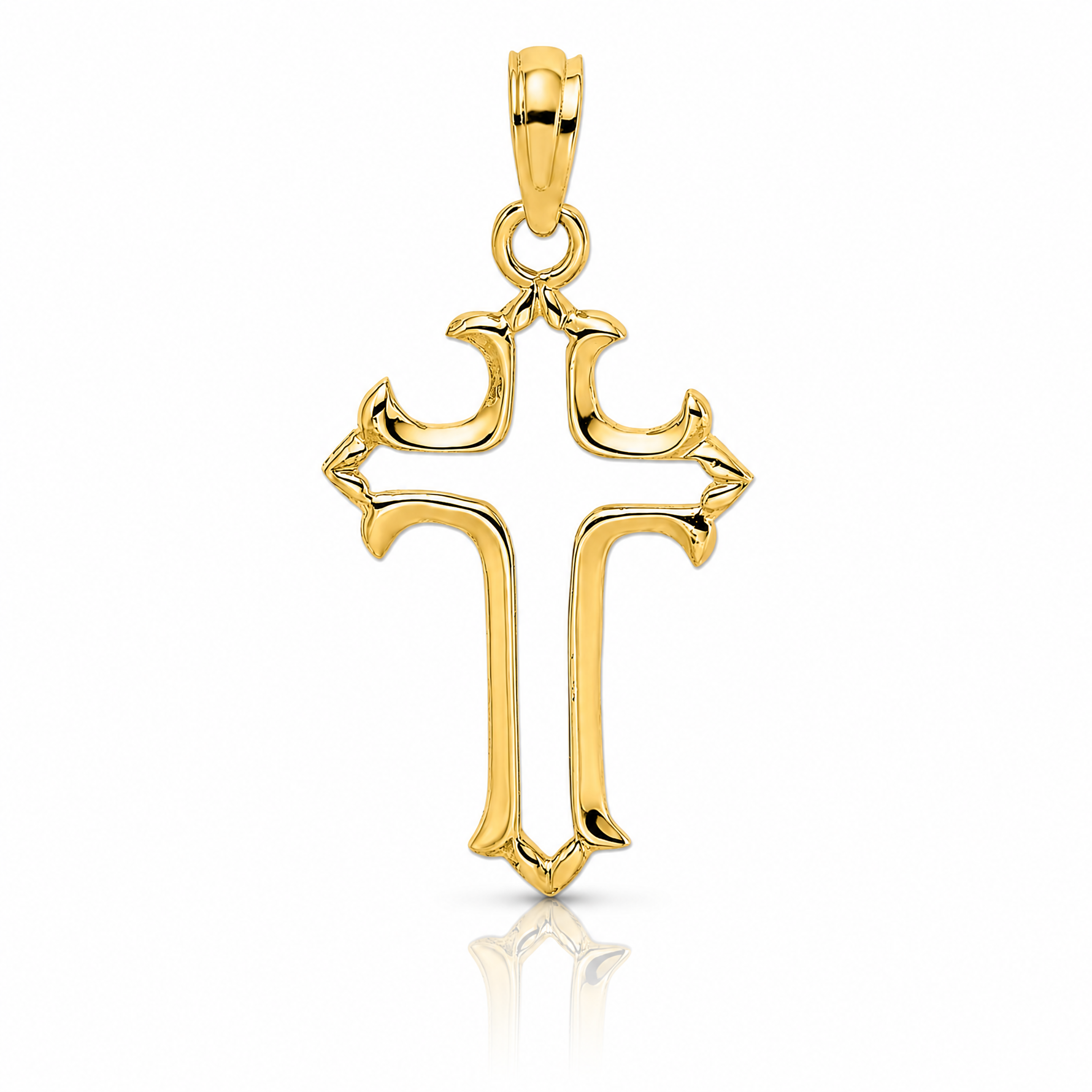 14K Cut-Out Cross Charm - Lifestyle View